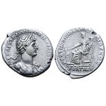 Hadrian AR Denarius. Rome, AD 117. IMP CAES TRAIAN HADRIANO AVG DIVI TRA, laureate, draped, and
