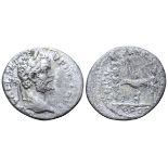 Septimius Severus AR Denarius. Rome, AD 193-194. IMP CAE L SEP SEV PERT AVG, laureate head right /