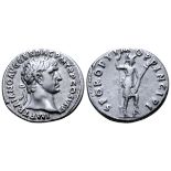 Trajan AR Denarius. Rome, AD 103-111. IMP TRAIANO AVG GER DAC P M TR P COS V P P, laureate head