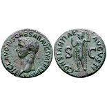 Claudius I Æ As. Rome, circa AD 50-54. TI CLAVDIVS CAESAR AVG P M TR P IMP P P, bare head left /