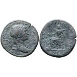 Trajan Æ Sestertius. Rome, AD 103-111. IMP CAES NERVAE TRAIANO AVG GER DAC P M T R P COS V P P,