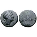 Pontos, Amisos Æ19. Time of Mithradates VI, Circa 120-63 BC. Laureate head of Apollo