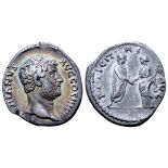 Hadrian AR Denarius. Rome, AD 134-138. HADRIANVS AVG COS III P P, bare head right / FELICITAS AVG,