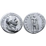 Trajan AR Denarius. Rome, AD 103-111. IMP TRAIANO AVG GER DAC P M TR P COS V P P, laureate, draped