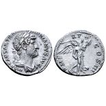 Hadrian AR Denarius. Rome, AD 119-122. IMP CAESAR TR[AIAN] HADRIANVS AVG, laureate and draped bust