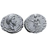 Marcus Aurelius, as Caesar, AR Denarius. Rome, AD 158-159. AVRELIVS C[AES ANT]ON AVG PII F, bare