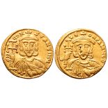 Constantine V Copronymus, with Leo IV, AV Solidus. Constantinople, AD 741-751. CN CONSTANTIN?,