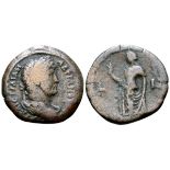 Hadrian Æ Diobol of Alexandria, Egypt. Dated year 17 = AD 132/3. AVT KAIC TPAIAN A?PIANOC C?B,