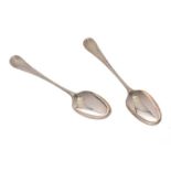 PAIR OF LONDON SILVER DESSERT SPOONS