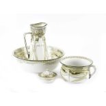 FOUR PIECE ART NOUVEAU JUG AND WASH BOWL SET