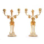 PAIR OF ANTIQUE GILT CANDELABRA