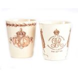 PAIR OF ROYAL DOULTON COMMEMORATIVE MUGS