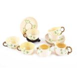 THIRTEEN PIECE SECOND PERIOD BELLEEK TEA SET