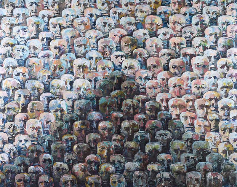 Charles Harper, RHA - SHADOW ON THE CROWD - Oil on Canvas - 54 x 68 inches - Signed