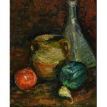 Gladys Maccabe, HRUA - STILL LIFE, FRUIT & A VASE - Oil on Board - 10 x 8 inches - Signed