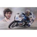 Stephen Doig - GUY MARTIN - Pastel on Paper - 10 x 17 inches - Signed