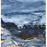 Ann Bresnahan - WINTER, BALLYQUINTIN SHORE - Acrylic on Paper - 8 x 7.5 inches - Signed