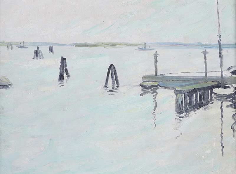 John Luke, RUA - THE OLD PIER - Oil on Board - 7 x 10 inches - Signed Verso