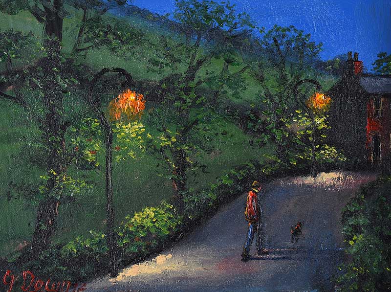 James Downie - EVENING STROLL - Oil on Canvas - 12 x 16 inches - Signed