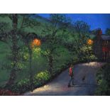 James Downie - EVENING STROLL - Oil on Canvas - 12 x 16 inches - Signed