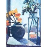 Brian Ballard, RUA - FLOWERS & TEAPOT - Coloured Print - 13 x 10 inches - Signed