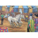 James McDonald - ALL THE FUN OF THE CIRCUS - Pastel on Paper - 23 x 33 inches - Signed