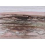 George Campbell, RHA RUA - LANDSCAPE & REEDS - Pen & Ink Drawing with Watercolour Wash - 6 x 8