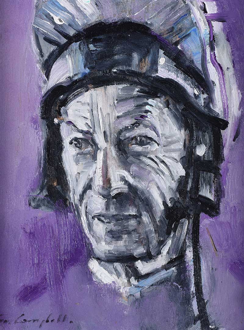 Con Campbell - LESTER PIGGOTT - Oil on Board - 8.5 x 6.5 inches - Signed