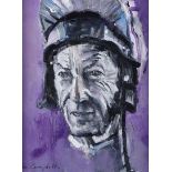 Con Campbell - LESTER PIGGOTT - Oil on Board - 8.5 x 6.5 inches - Signed