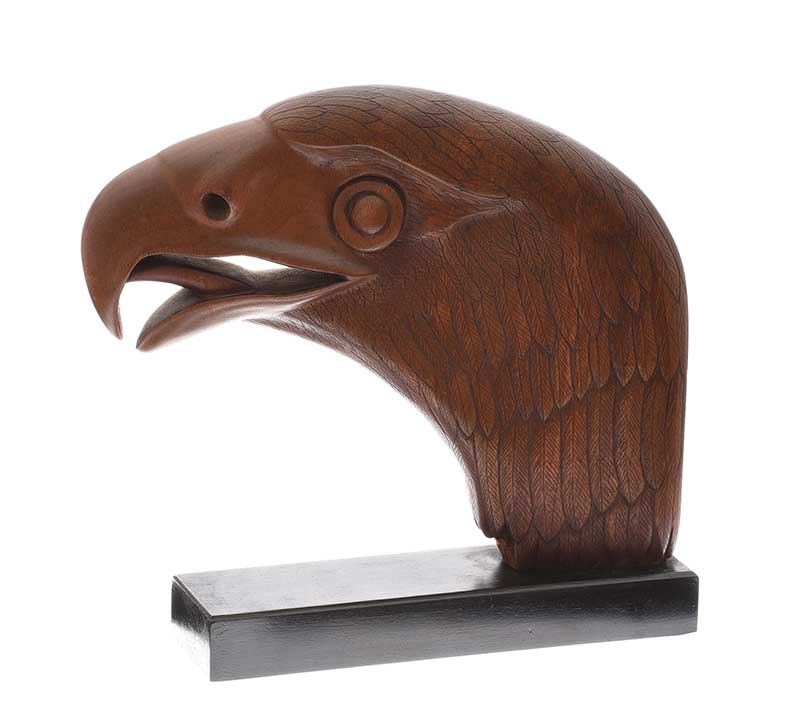 James Boothman - HEAD OF AN EAGLE - Carved Wooden Sculpture - 13 x 13 inches - Signed