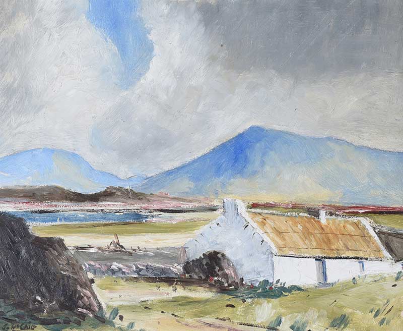 Norman J. McCaig - NEAR MUCKISH GAP, COUNTY DONEGAL - Oil on Board - 13 x 16 inches - Signed