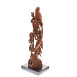 James Boothman - BIRDS OF PARADISE - Carved Wooden Sculpture - 21 x 4 inches - Signed