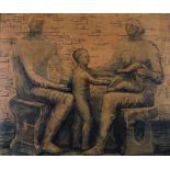 Henry Moore - FAMILY GROUP - Coloured Print - 20 x 24 inches - Unsigned