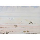 Simon Legge - MALLARDS OVER WETLANDS - Watercolour Drawing - 13 x 19 inches - Signed