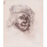 Stella Steyn - AFTER REMBRANDT SELF PORTRAIT - Charcoal on Paper - 9 x 8 inches - Unsigned