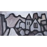 Markey Robinson - IRISH VILLAGE - Gouache on Board - 8 x 15 inches - Signed