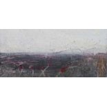 Colin Flack - RED POPPIES ON THE SHORE - Oil on Board - 13 x 6 inches - Signed