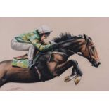 Leo Casement - CHARLIE SWAN ON ISTABRAQ - Pastel on Paper - 15 x 22 inches - Signed