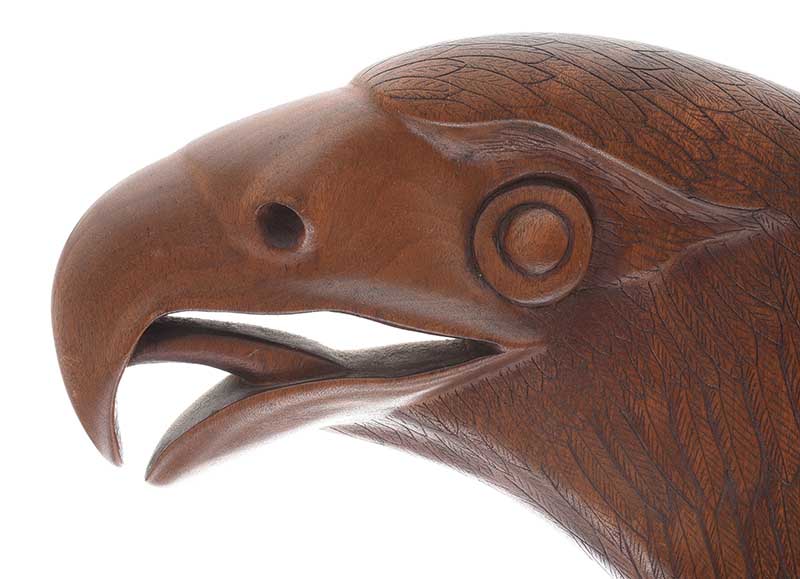 James Boothman - HEAD OF AN EAGLE - Carved Wooden Sculpture - 13 x 13 inches - Signed - Image 2 of 3