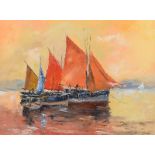 Niall Campion - CLUSTERED BOATS - Oil on Canvas - 24 x 32 inches - Signed