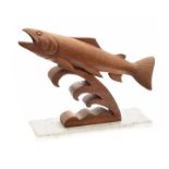 James Boothman - SALMON - Carved Wooden Sculpture - 13 x 15 inches - Signed