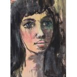 Gladys Maccabe, HRUA - PORTRAIT OF A GIRL - Mixed Media - 11 x 8 inches - Signed