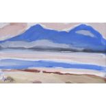 Markey Robinson - ACHILL STRAND - Gouache on Board - 5 x 8 inches - Signed