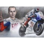 Stephen Doig - JORGE LORENZO - Pastel on Paper - 13 x 19 inches - Signed