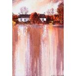 Dennis Orme Shaw - AUTUMN COTTAGE - Acrylic on Board - 13 x 9 inches - Signed