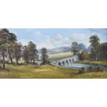 Denis Thornton - SHAW'S BRIGDE FROM BARNETT'S PARK - Oil on Canvas - 12 x 24 inches - Signed