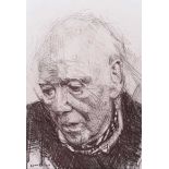 Colin Davidson, RUA - STUDY FOR BASIL - Pencil on Paper - 14 x 8 inches - Signed