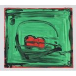 Neil Shawcross, RHA RUA - STILL LIFE, VIOLIN - Acrylic on Paper - 13 x 15 inches - Signed