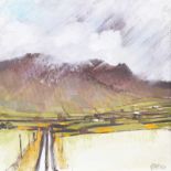 Richard J. Croft, PPRUA - THE ROAD TO HILLTOWN - Oil on Canvas - 10 x 10 inches - Signed