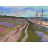 O'Sullivan - PATH NEAR THE SHORE - Pastel on Paper - 19.5 x 25.5 inches - Signed